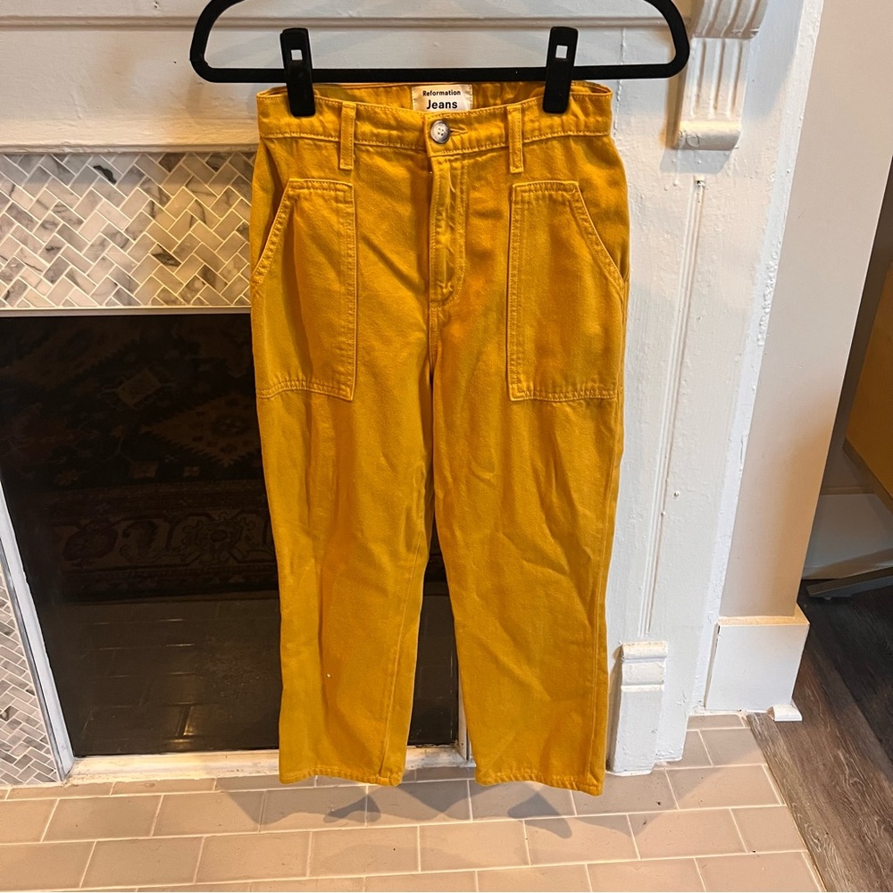Reformation Gold Pants